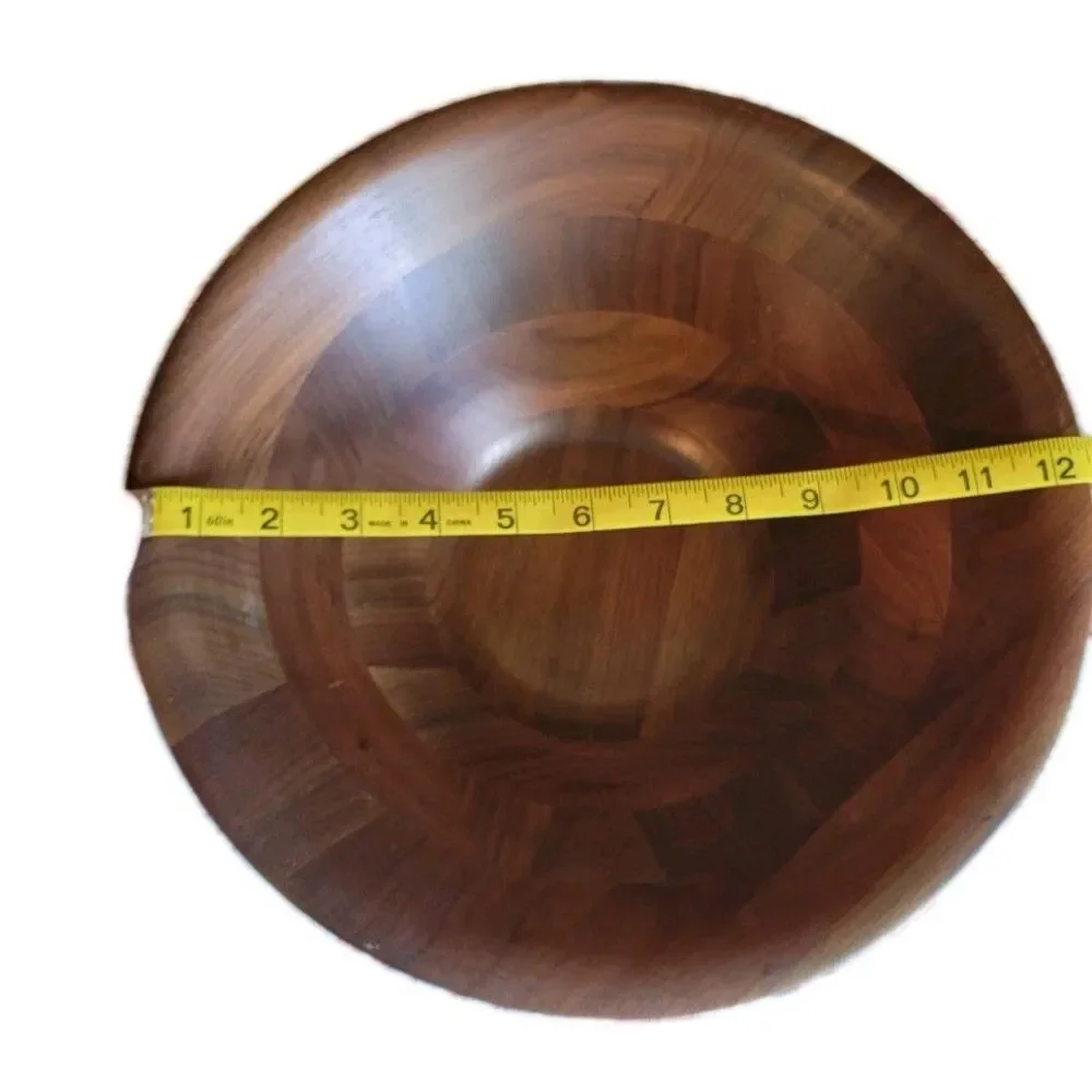 Vintage Vermillion Walnut Wood Bowls 1 Large 12